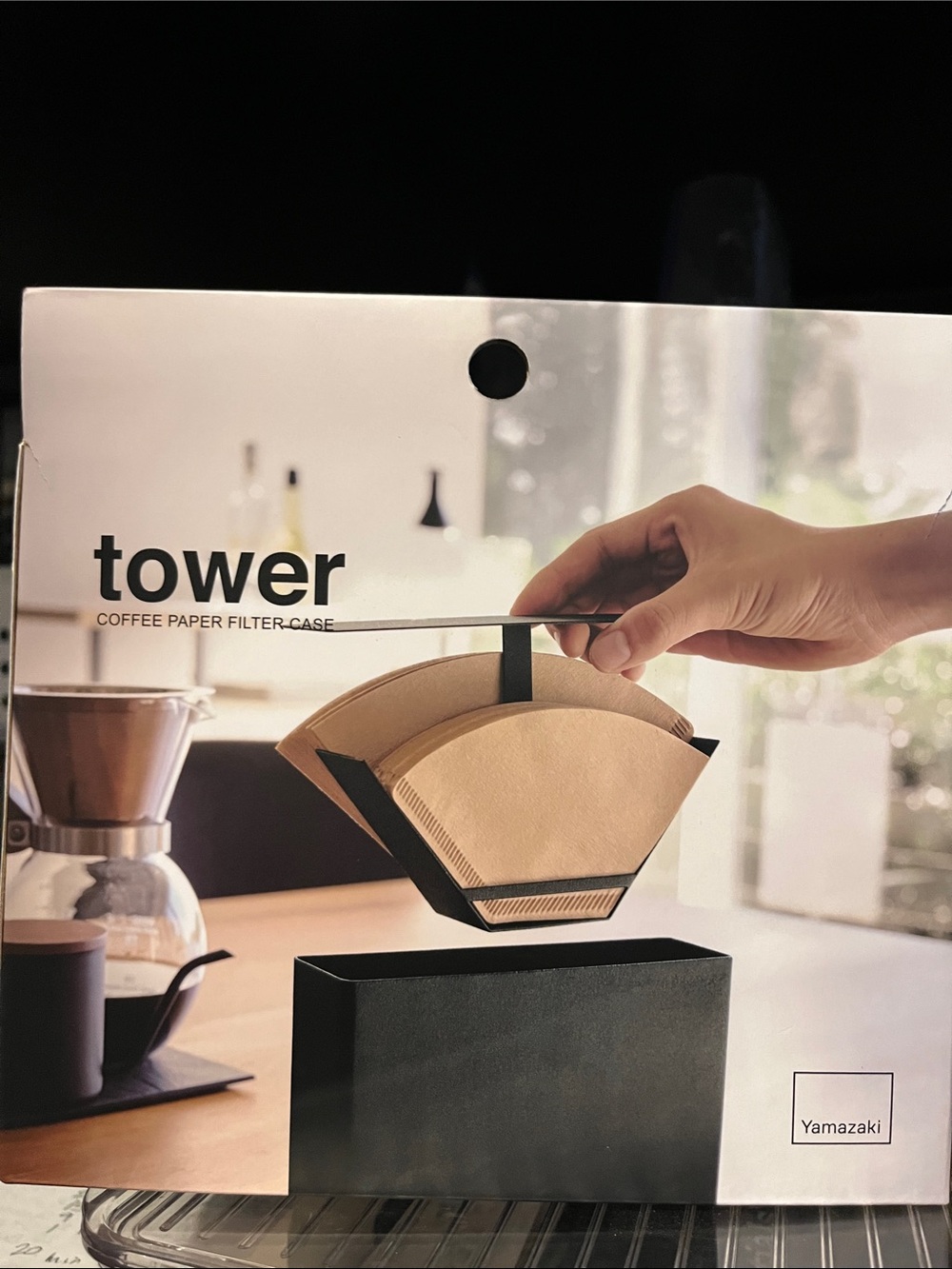 Yamazaki Tower Coffee Paper Filter Case in Black and Brown